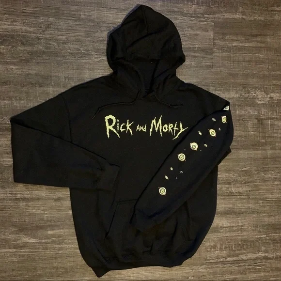 rick and morty trippy world black hoodie - Picture 7 of 7